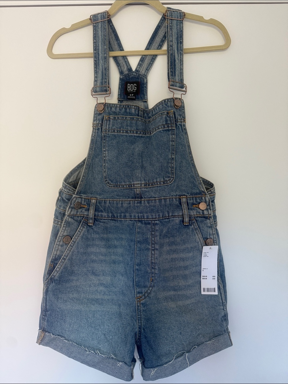 NWT BDG urban Outfitters Denim Short Overalls Size S